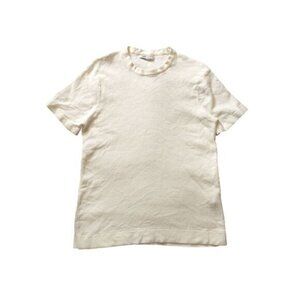 Zara Women Short Sleeve Knit Top S White Textured Minimalist Classic summer knit